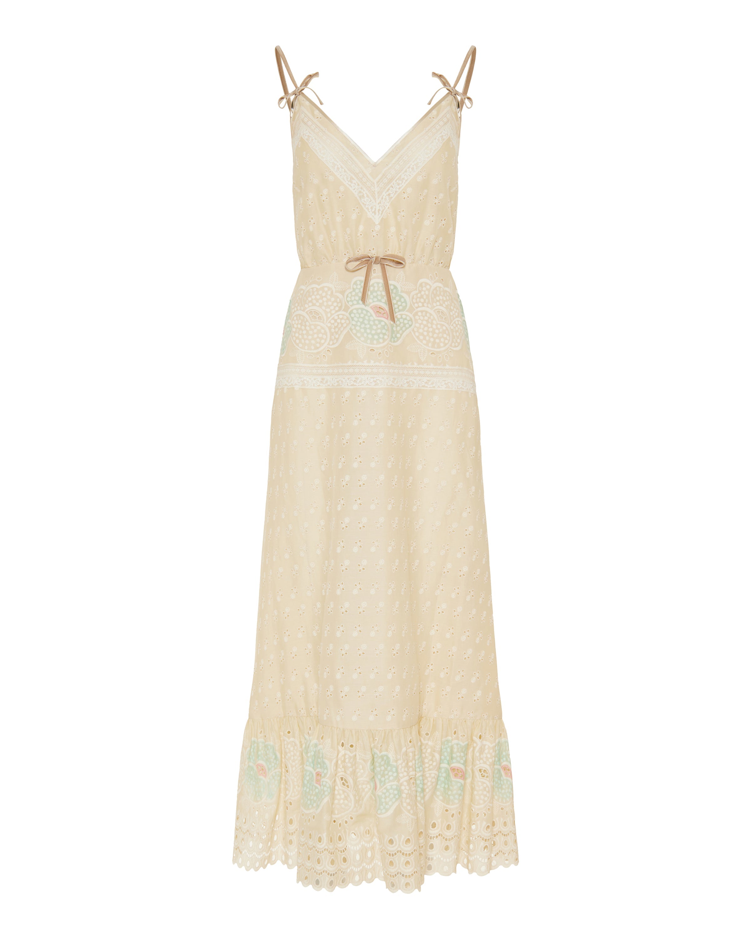 Lace-trim maxi dress