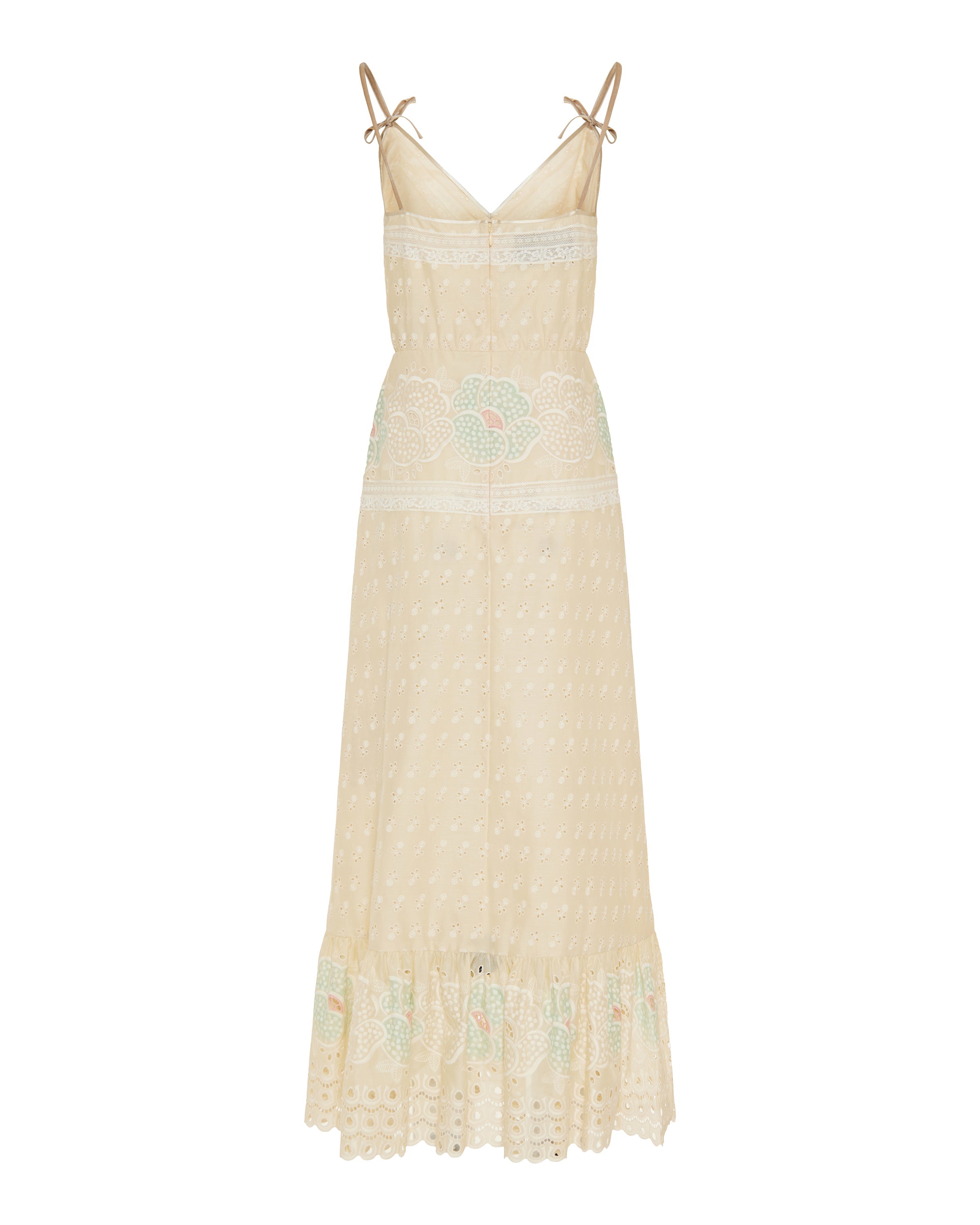 Lace-trim maxi dress