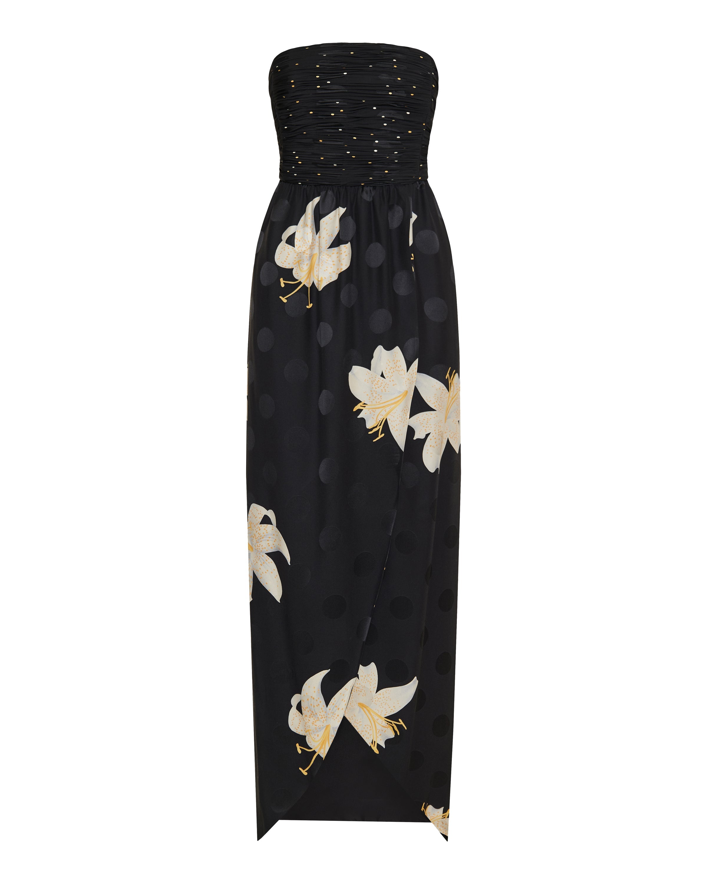 Apres L’Hiver crepe de chine jacquard long dress