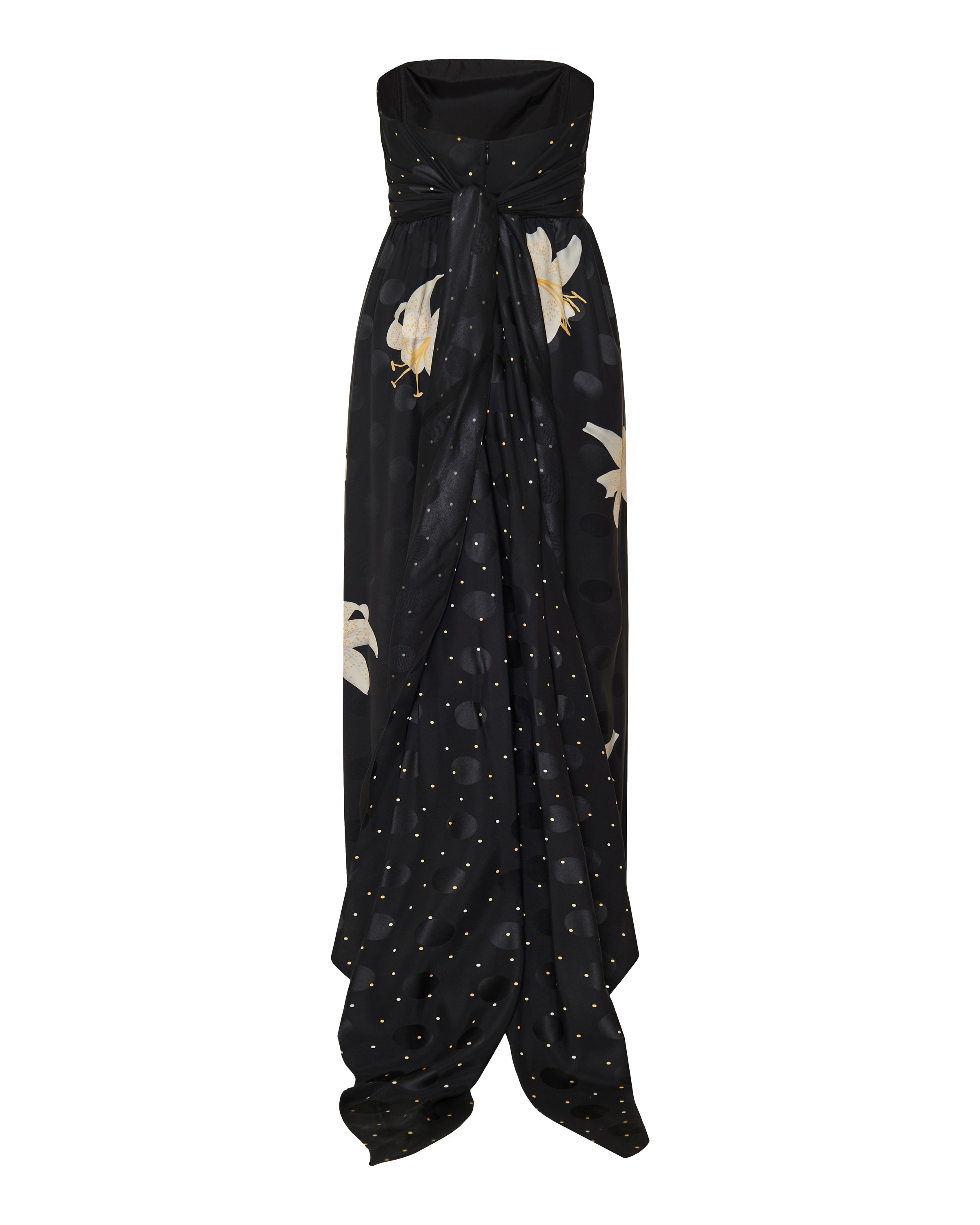 Apres L’Hiver crepe de chine jacquard long dress