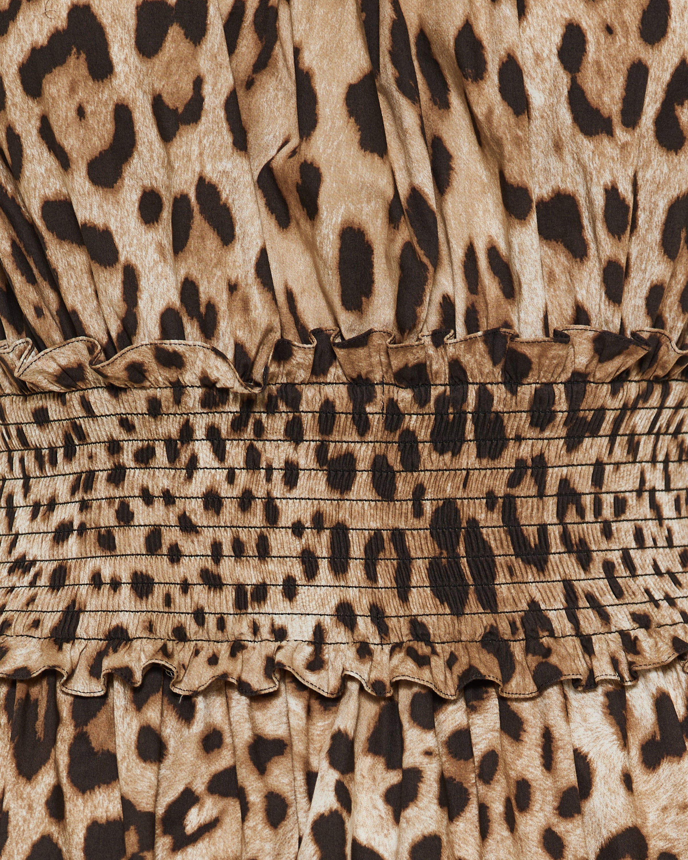 Leopard print poplin short dress