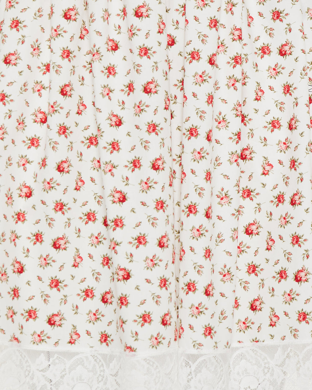 Rose-printed poplin mini dress