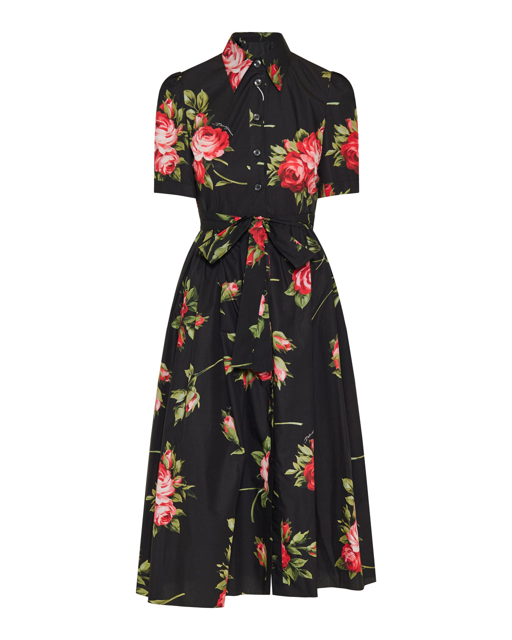 Rose bouquet print midi dress
