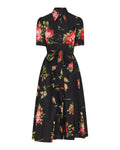 Rose bouquet print midi dress