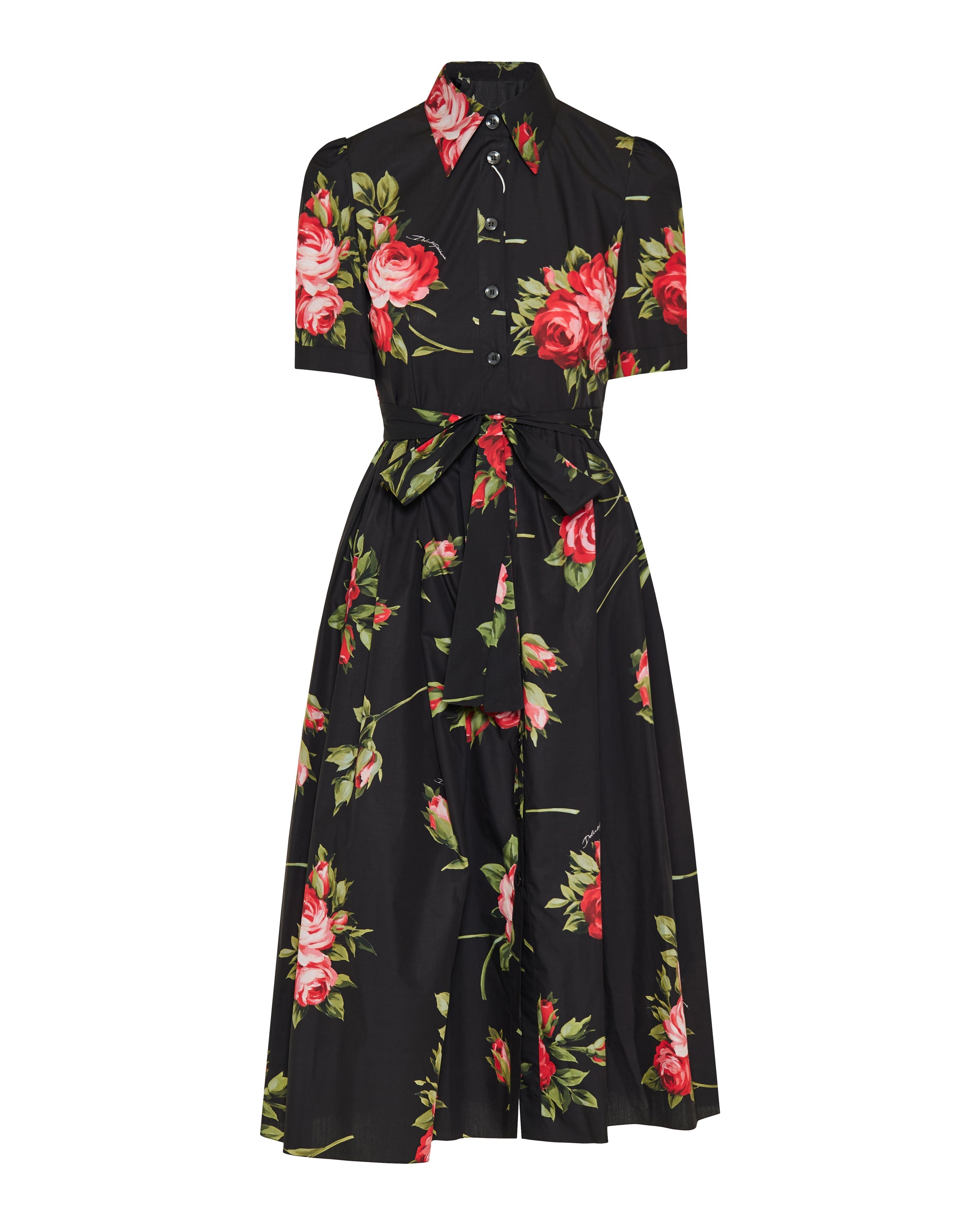 Rose bouquet print midi dress