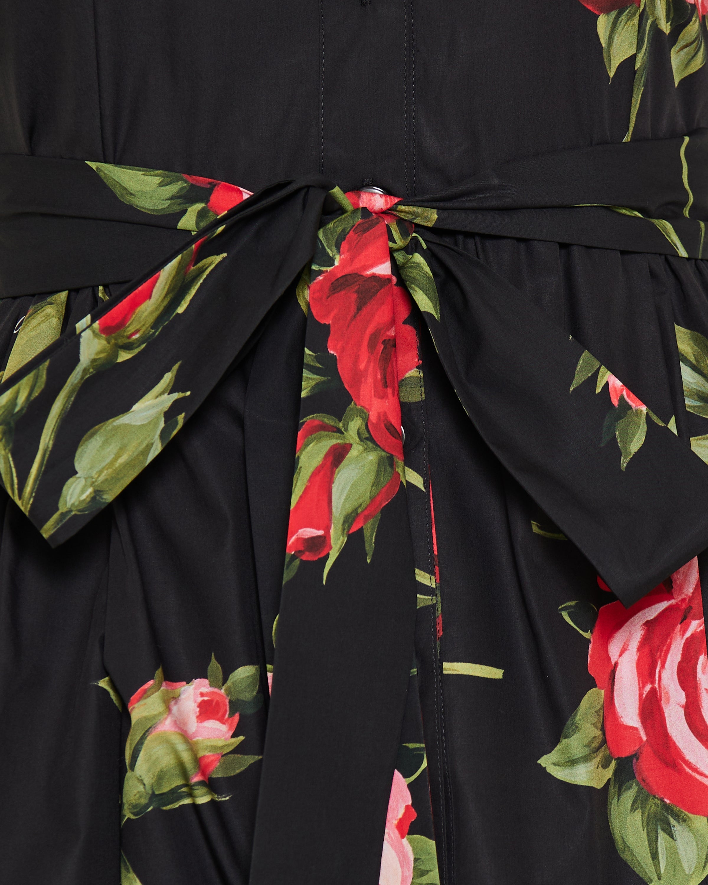 Rose bouquet print midi dress