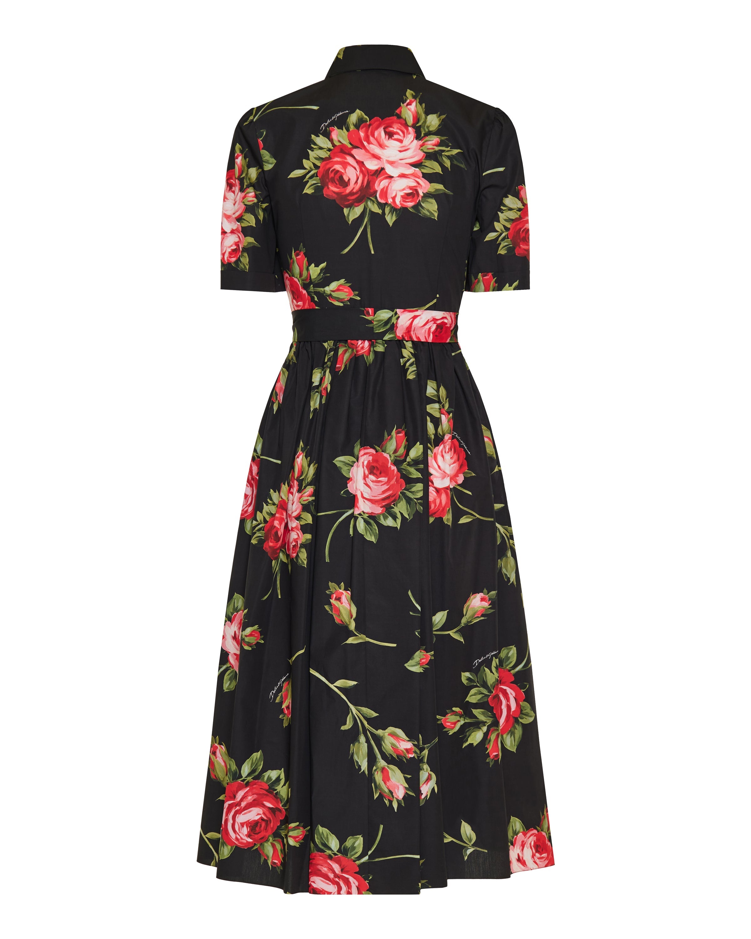 Rose bouquet print midi dress