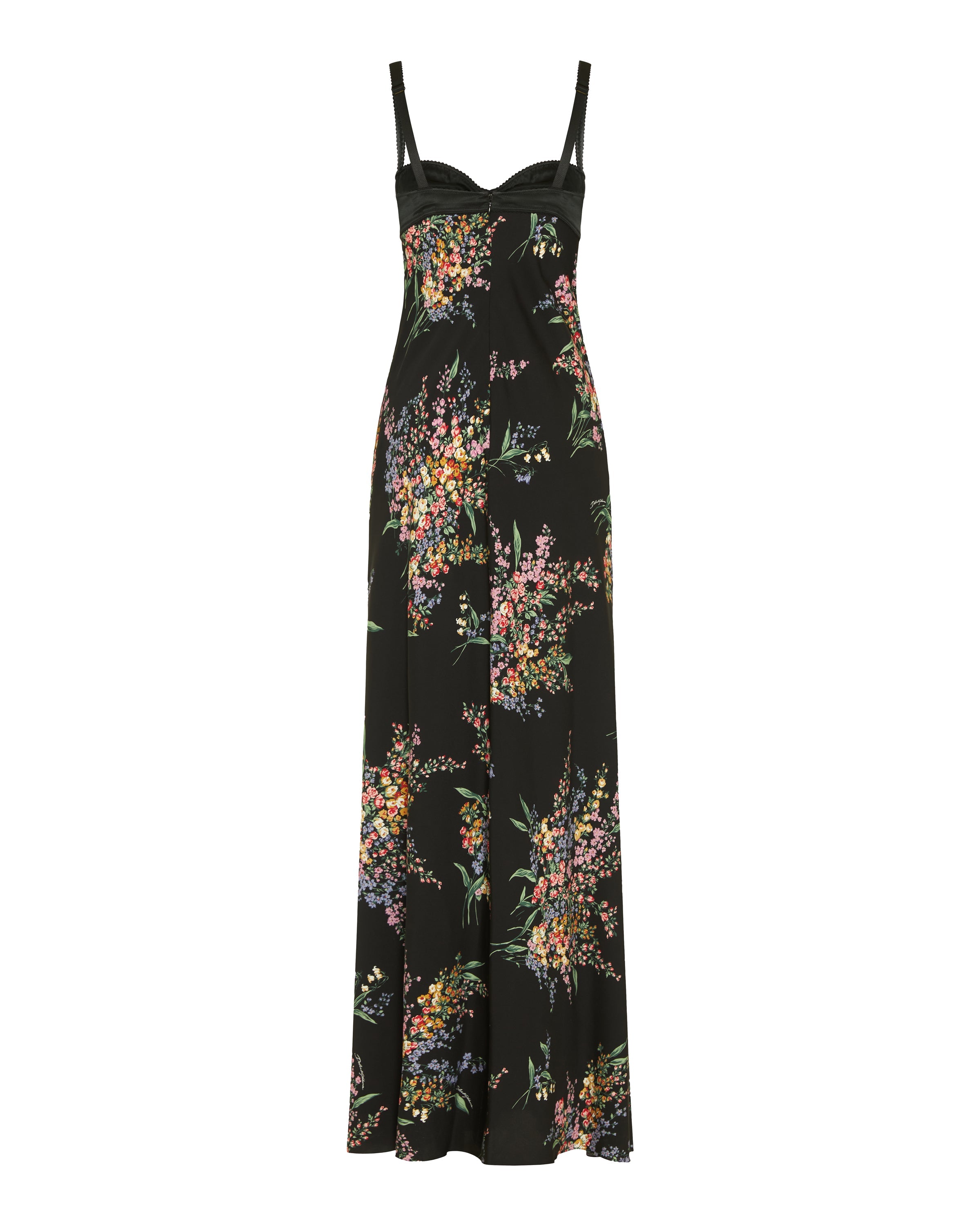 Flower bouquets-print long dress