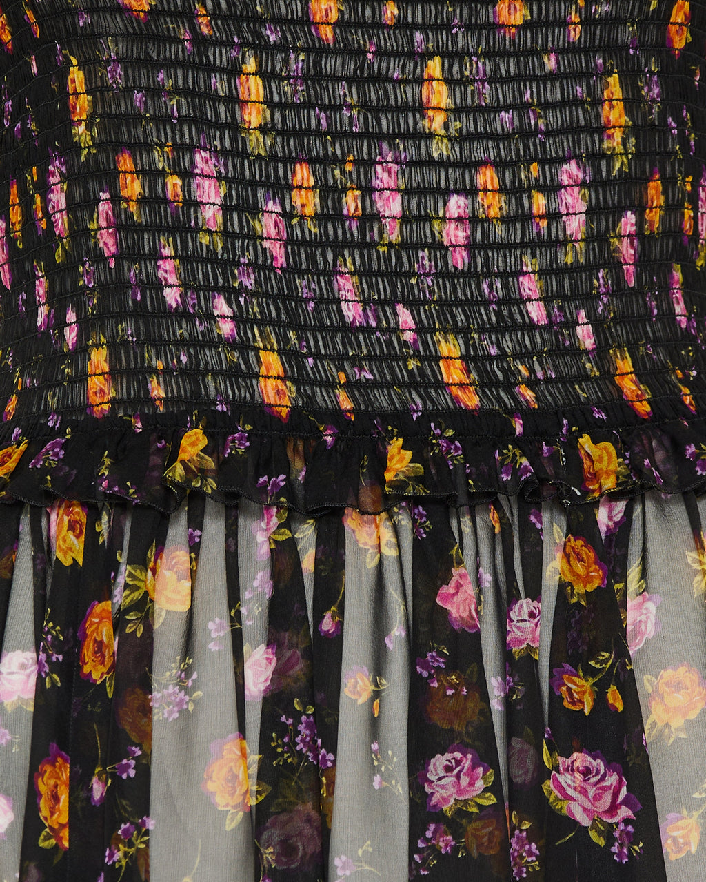 Ruffled floral mini dress