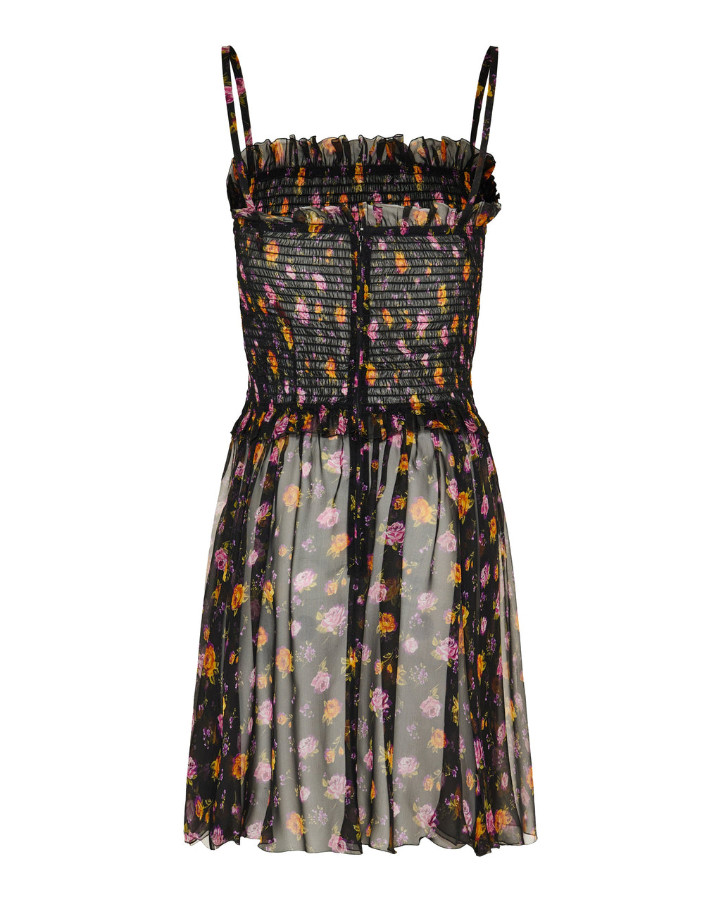 Ruffled floral mini dress