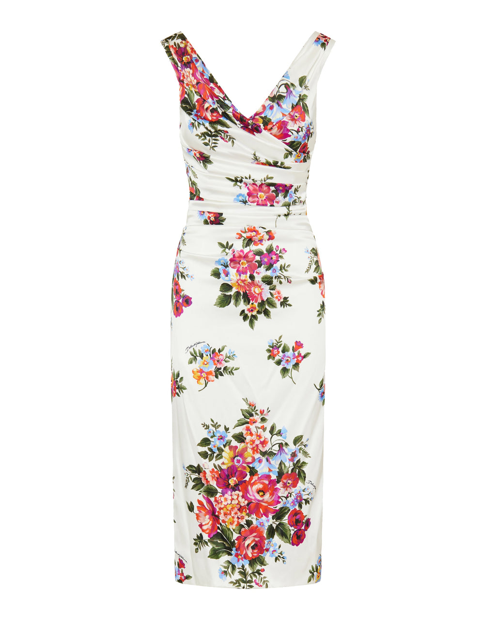 Off-the-shoulder floral-print midi dress