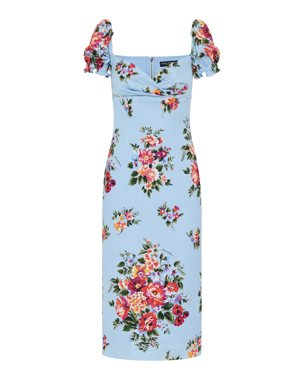 Floral silk-blend midi dress