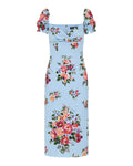 Floral silk-blend midi dress