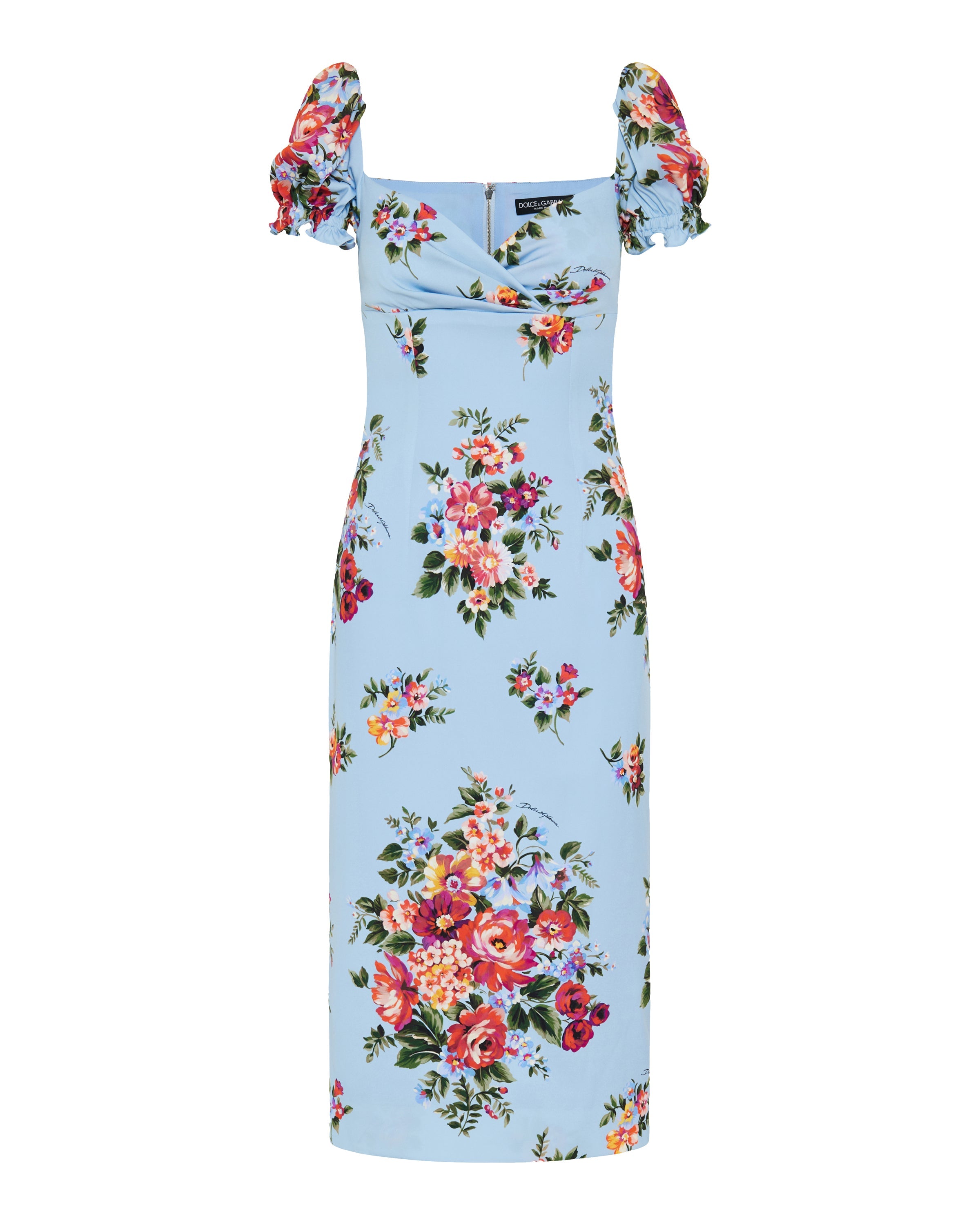 Floral silk-blend midi dress