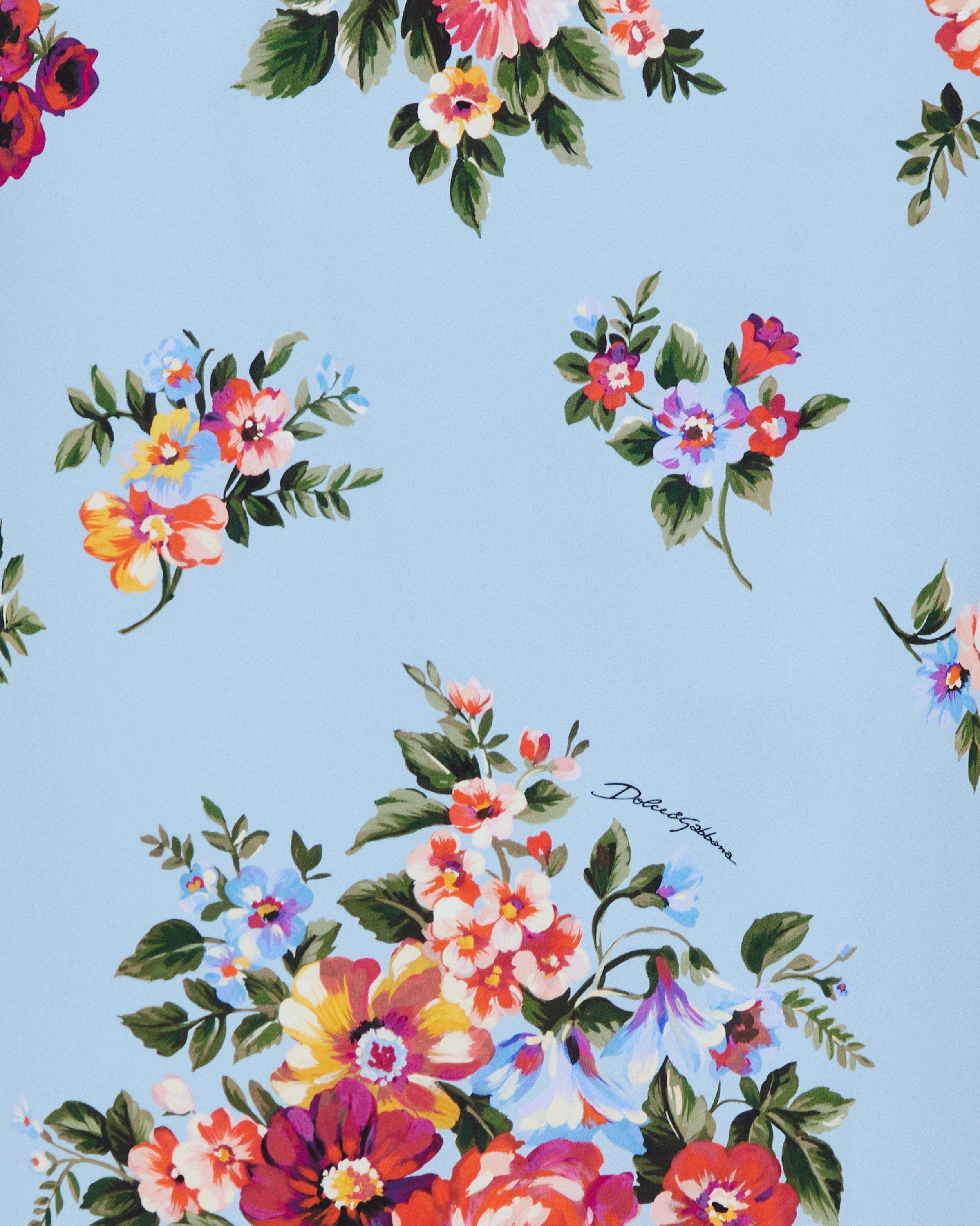 Floral silk-blend midi dress