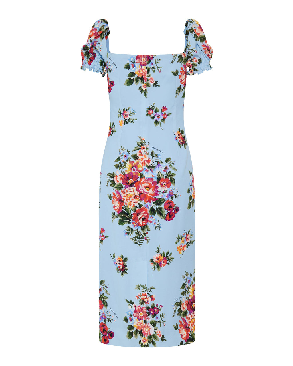 Floral silk-blend midi dress