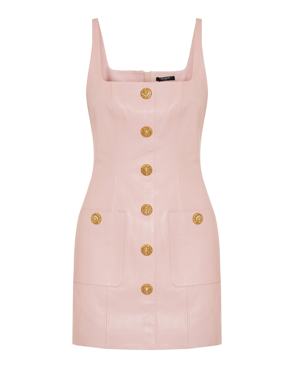 Balmain Short sleeveless leather dress
