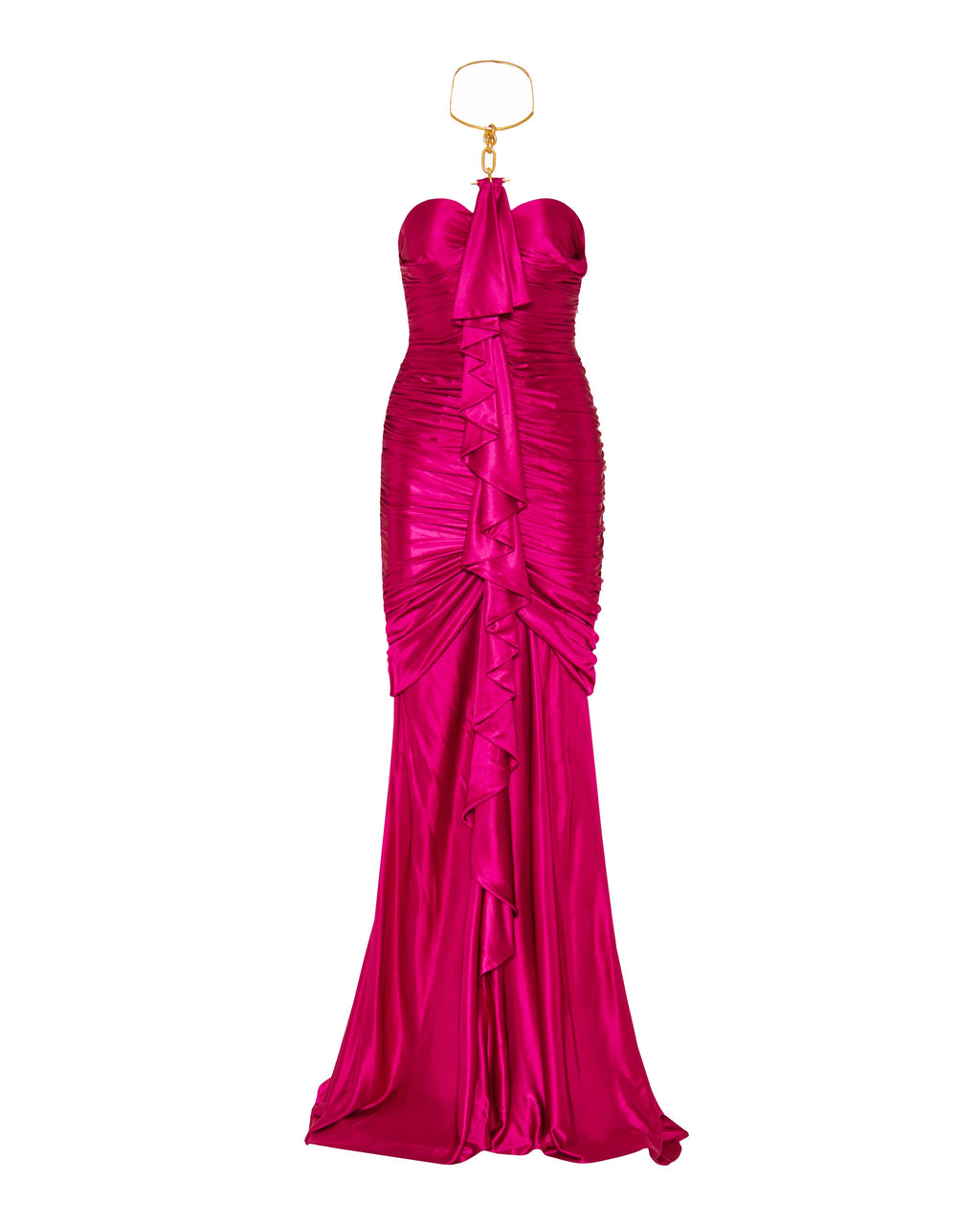 Balmain Draped bustier long dress