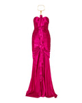 Balmain Draped bustier long dress