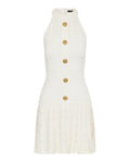 Balmain Tartan knit flared short dress