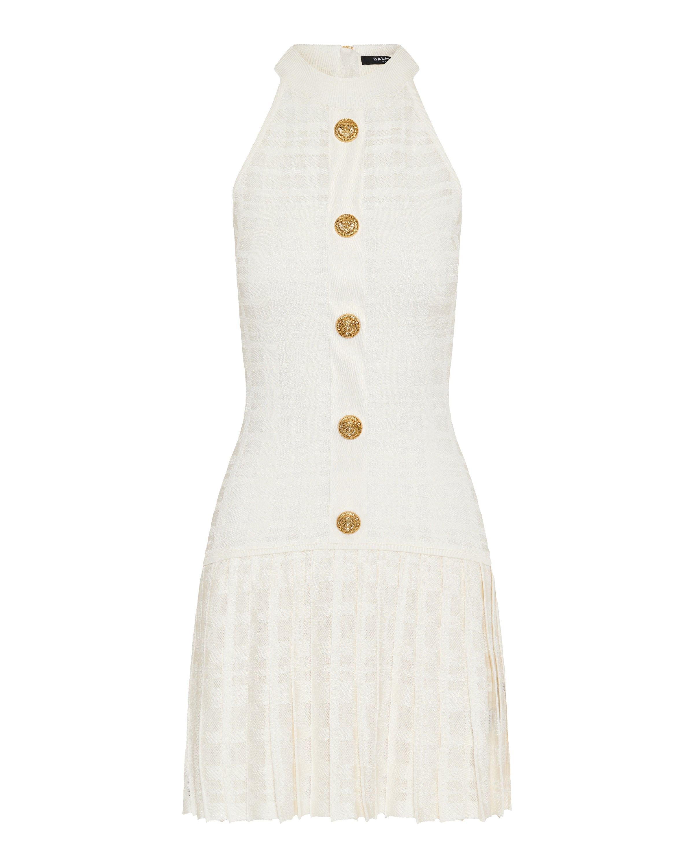 Balmain Tartan knit flared short dress