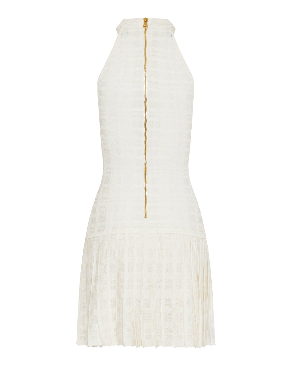 Balmain Tartan knit flared short dress