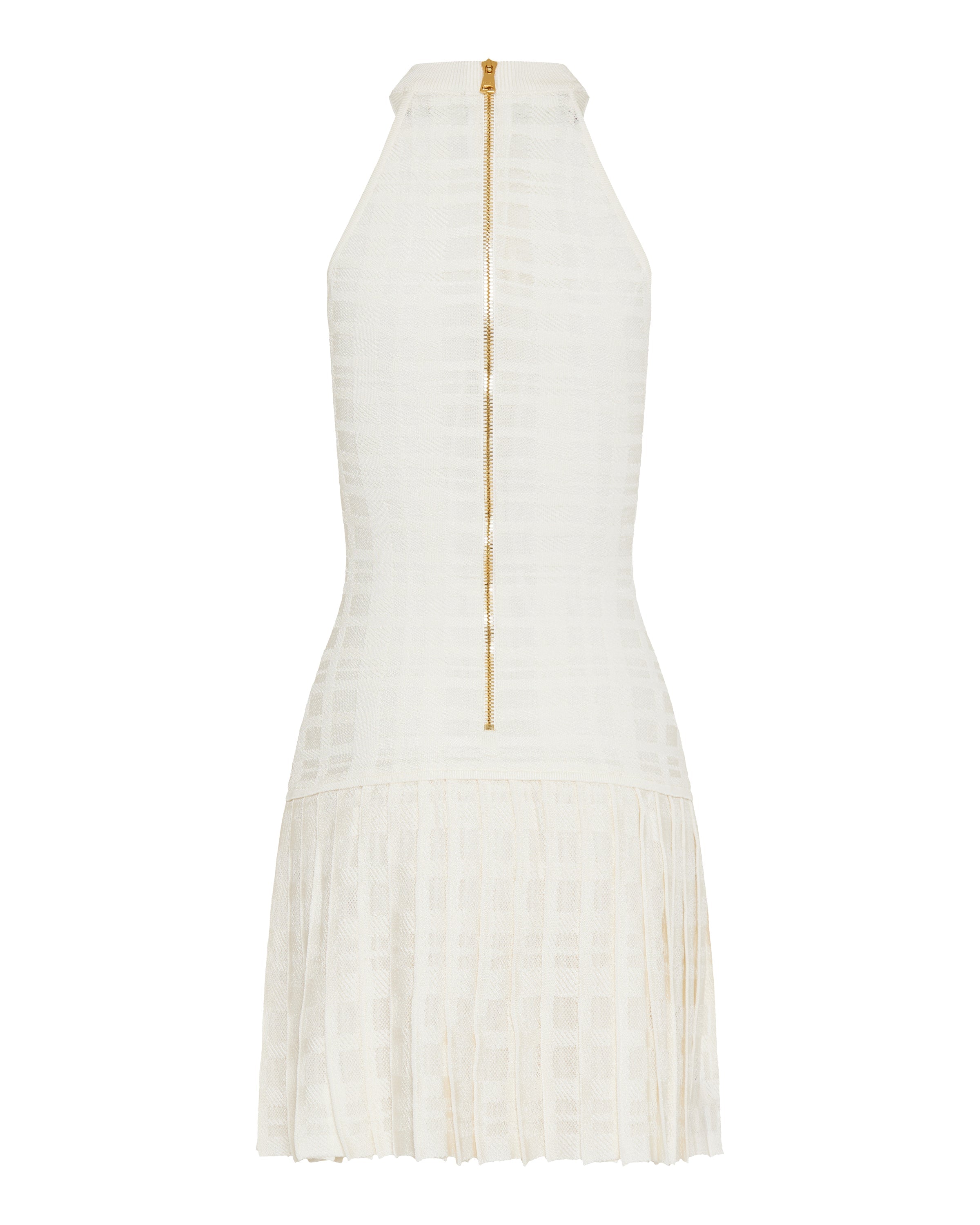 Balmain Tartan knit flared short dress