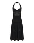 Balmain Halterneck pleated knit midi dress