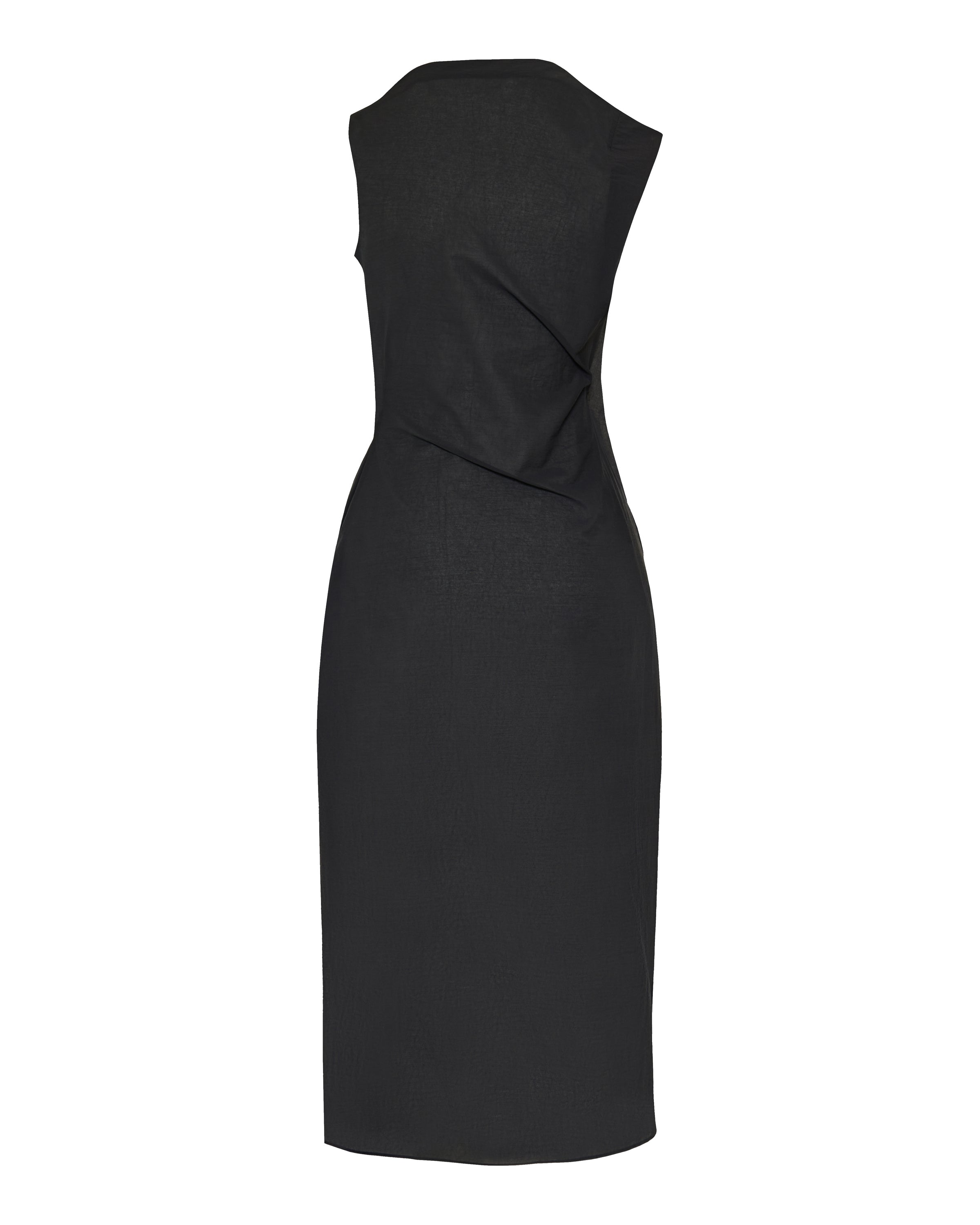 Drap asymmetric midi dress
