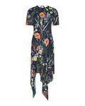 Mcqueen Floral‑print crepe midi dress