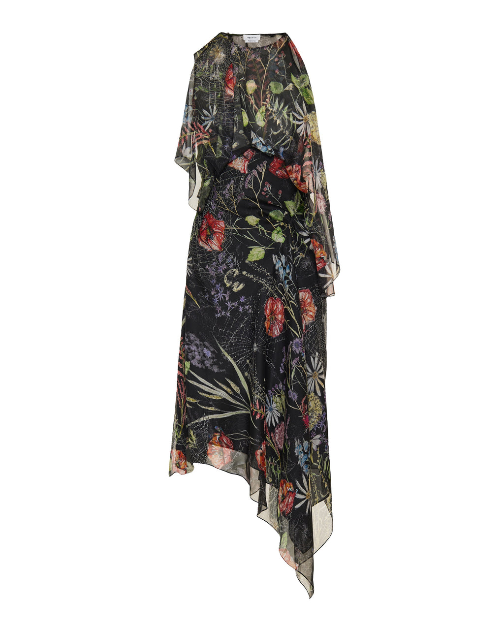 Mcqueen Ruffled floral silk‑chiffon midi dress