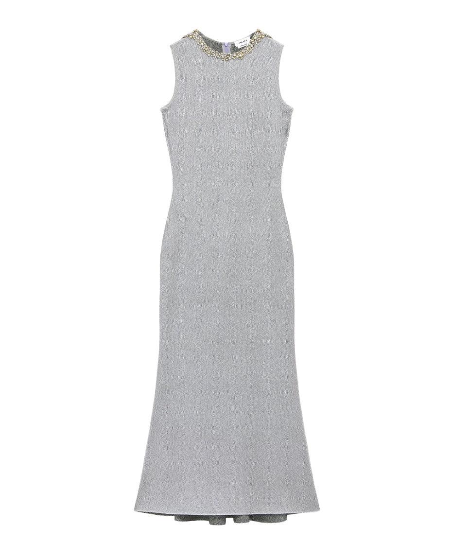 Mcqueen Chain-mail embroidery midi dress