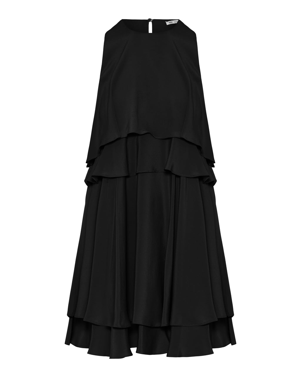 Ami Paris Tiered silk-blend midi dress