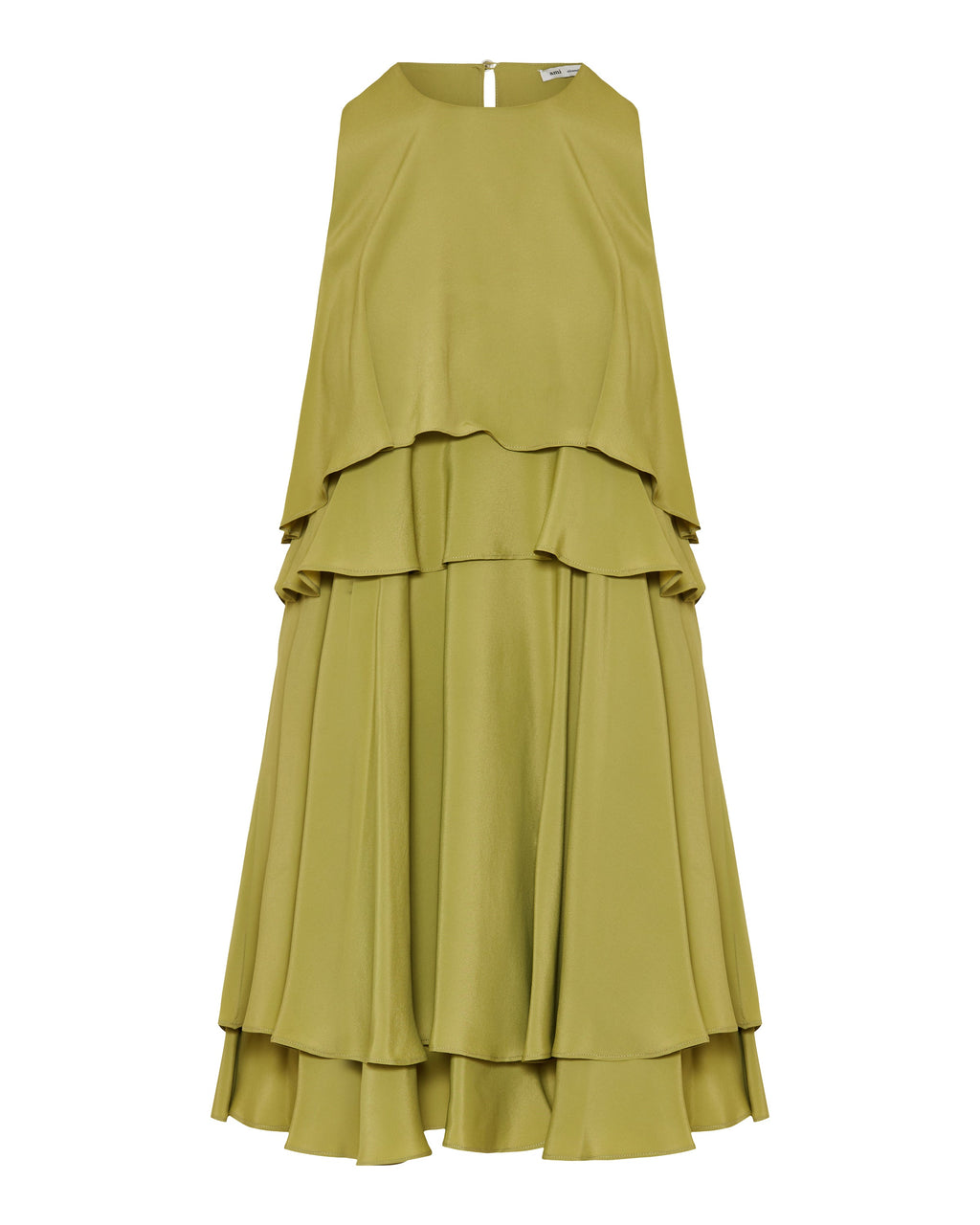 Ami Paris Tiered silk-blend midi dress