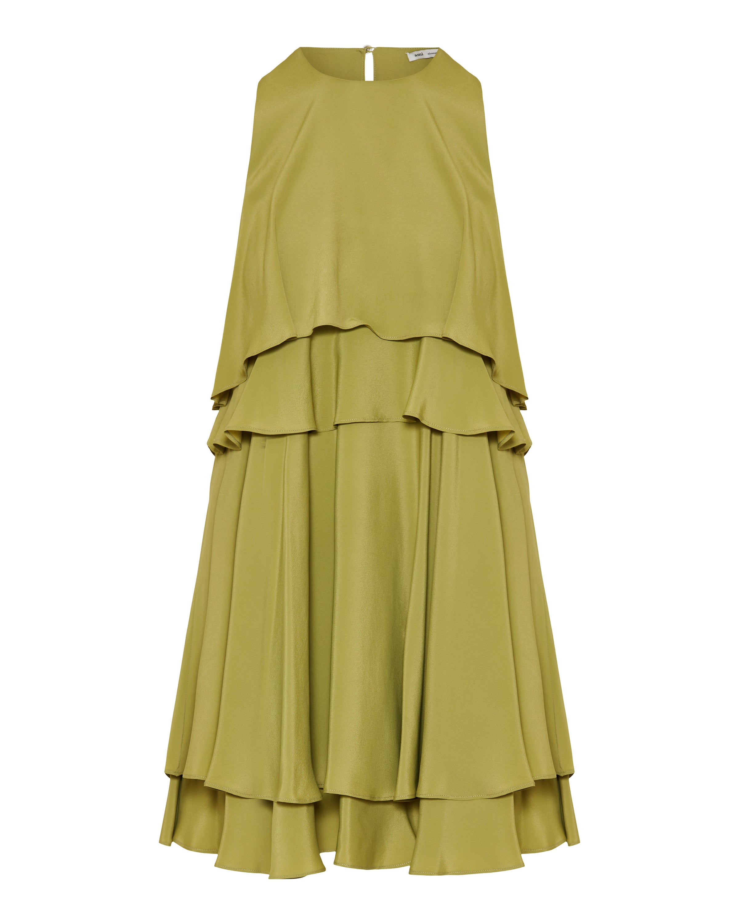Ami Paris Tiered silk-blend midi dress