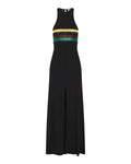 Striped crepe jersey tank dress