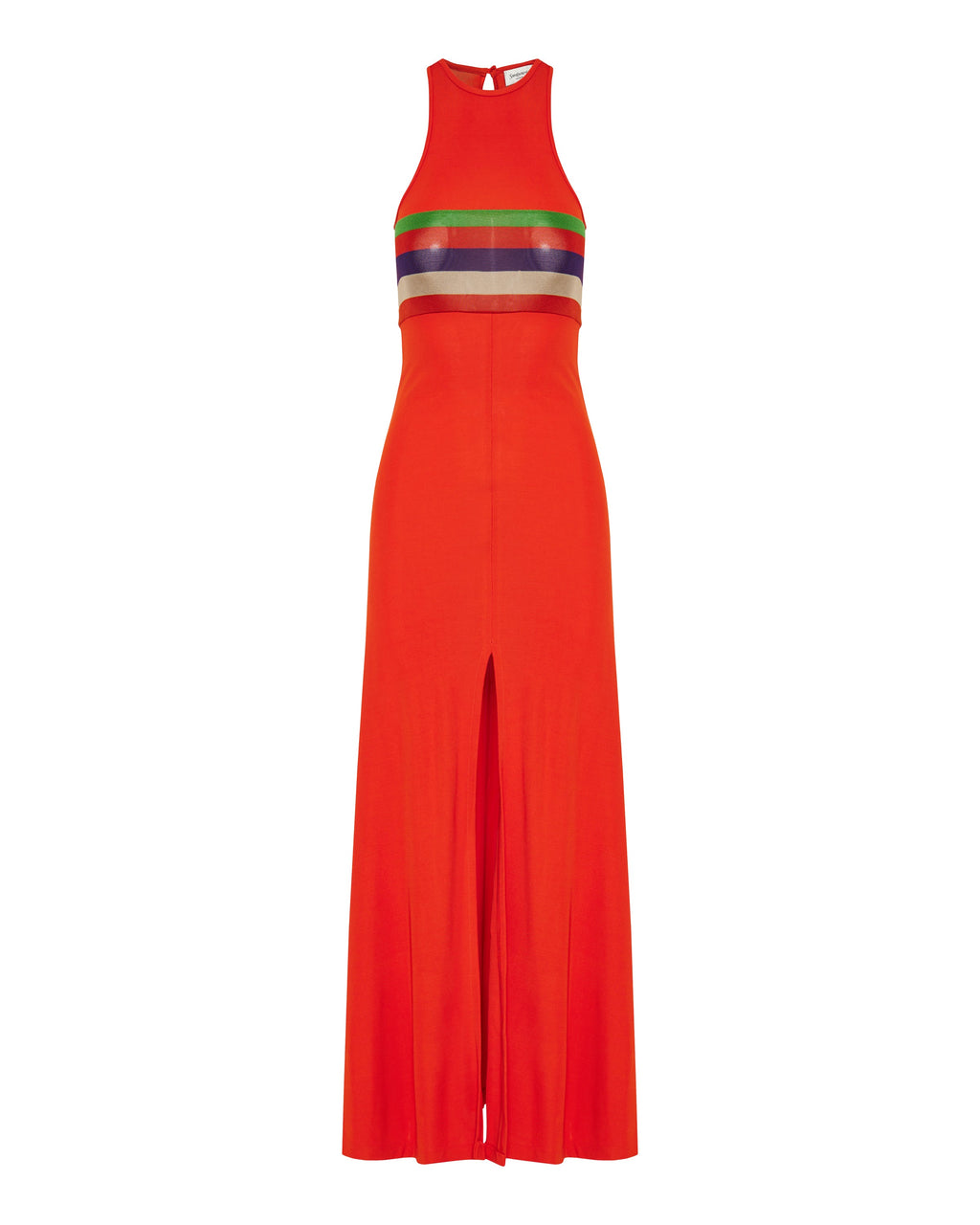 Striped crepe jersey tank dress