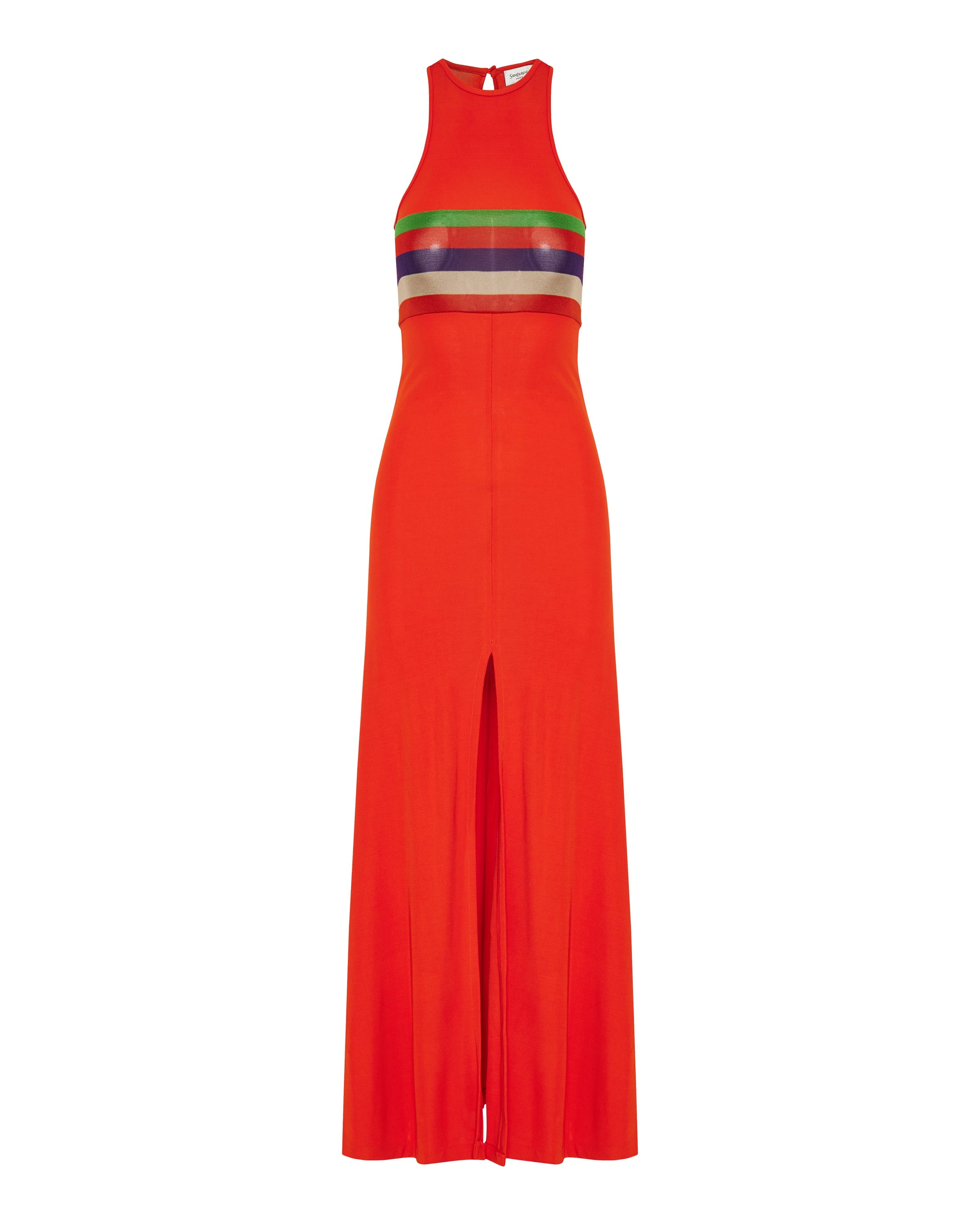 Striped crepe jersey tank dress
