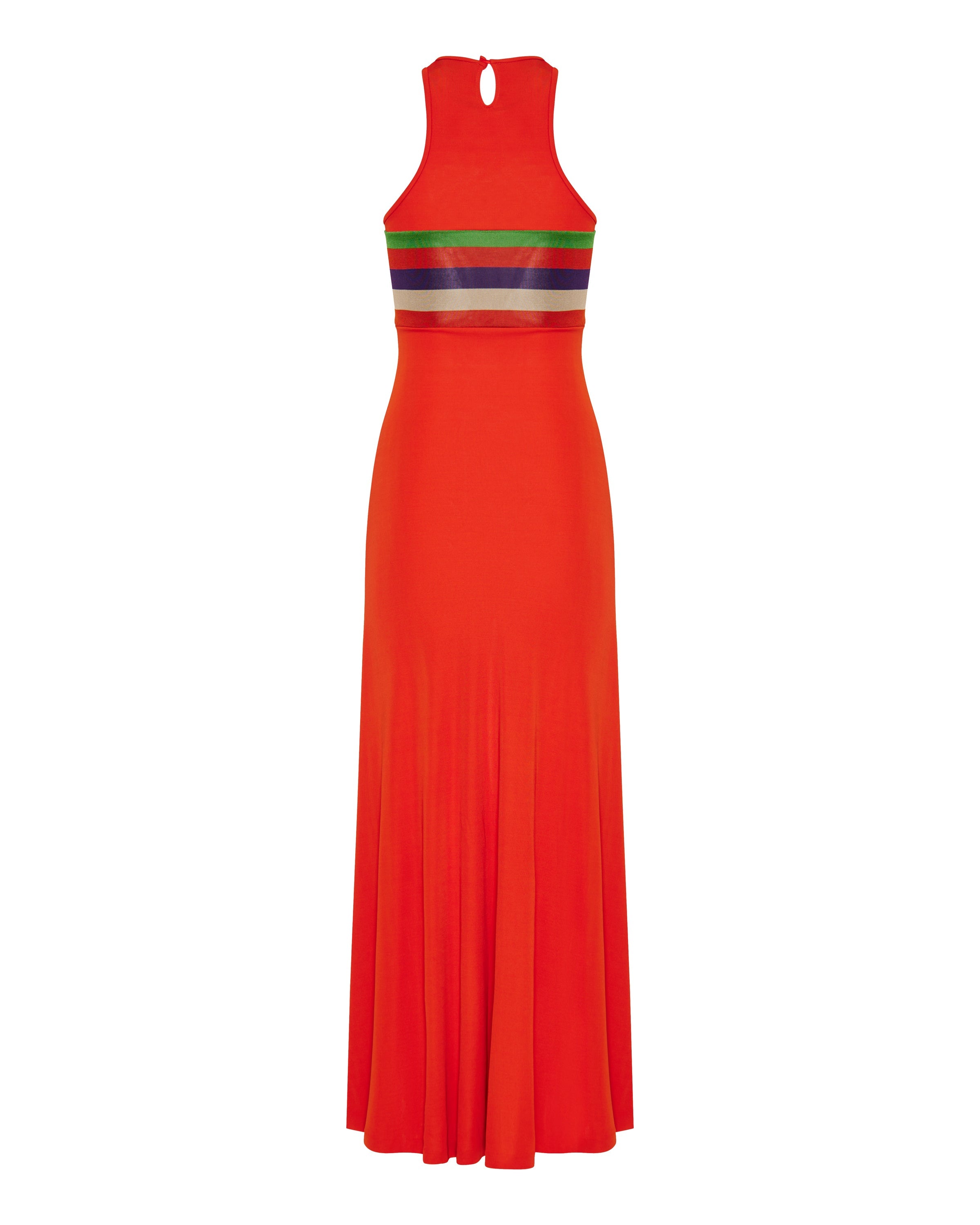 Striped crepe jersey tank dress