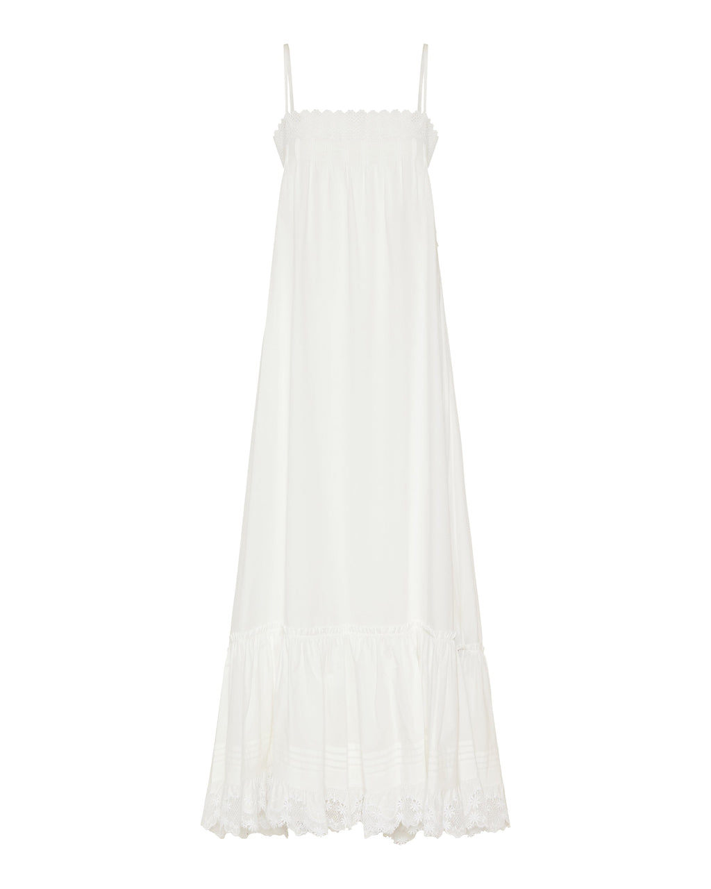 Saint Laurent Embroidered cotton poplin dress
