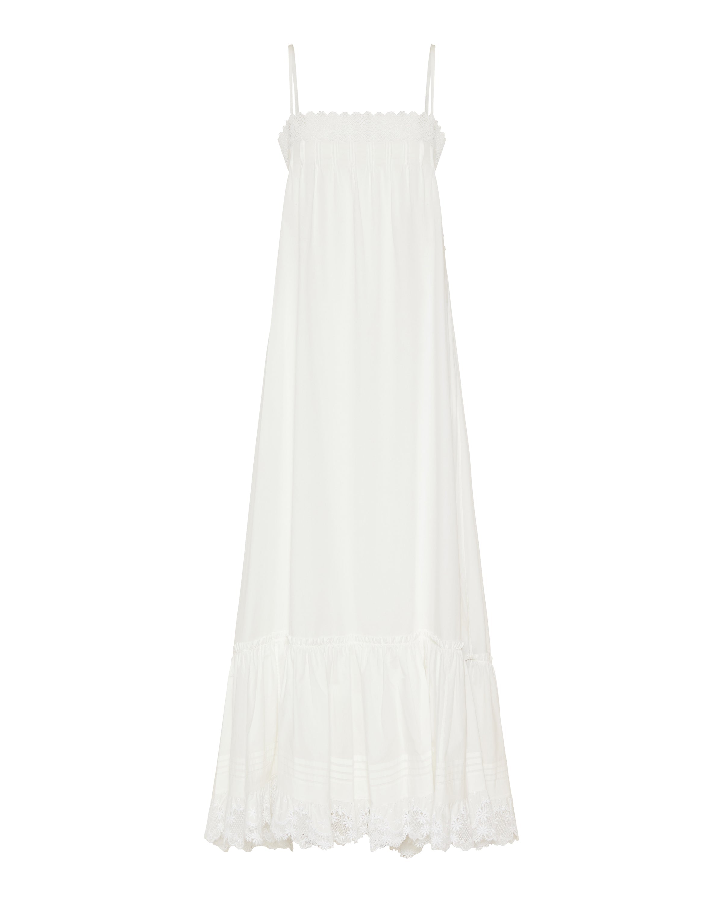 Saint Laurent Embroidered cotton poplin dress