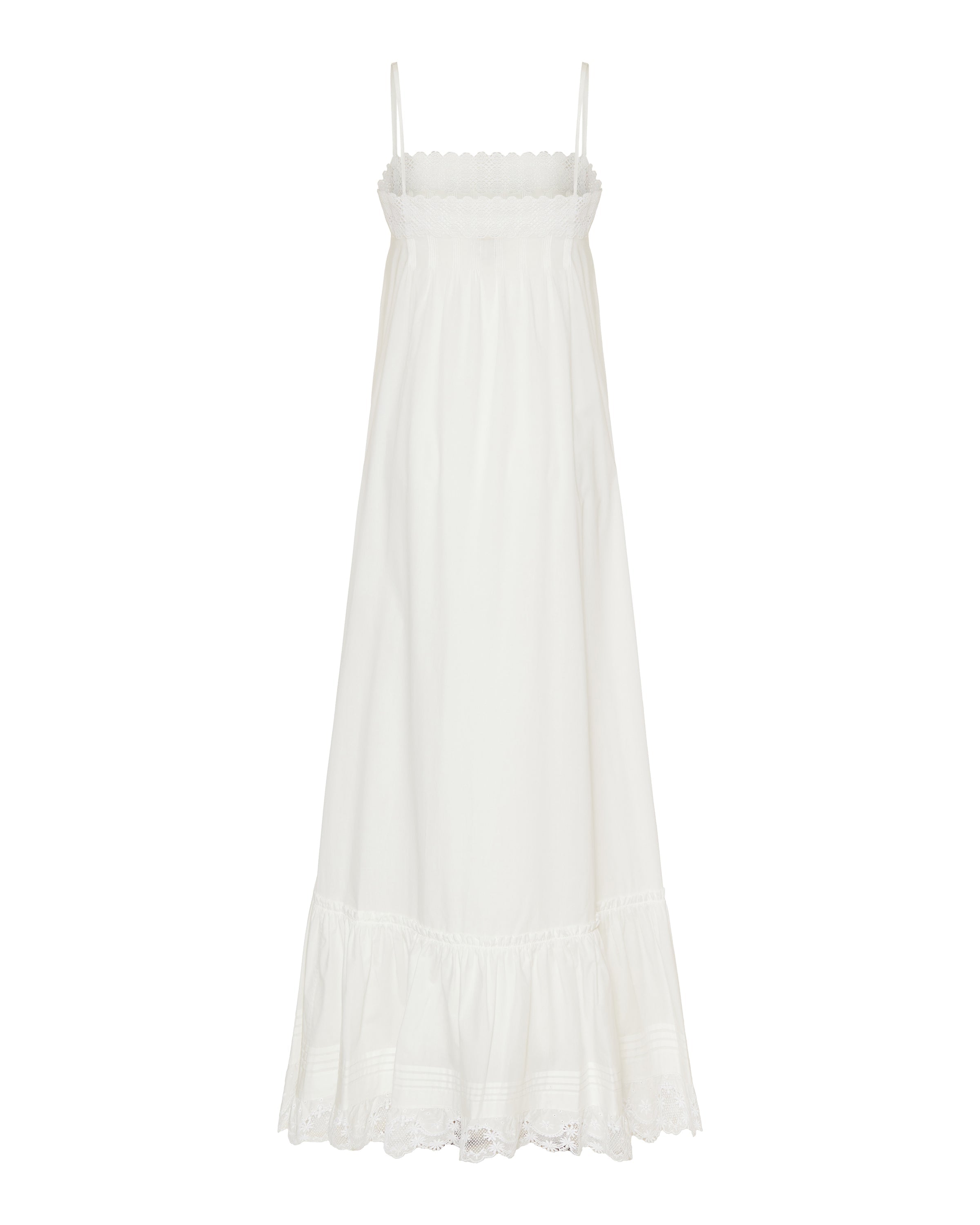 Saint Laurent Embroidered cotton poplin dress