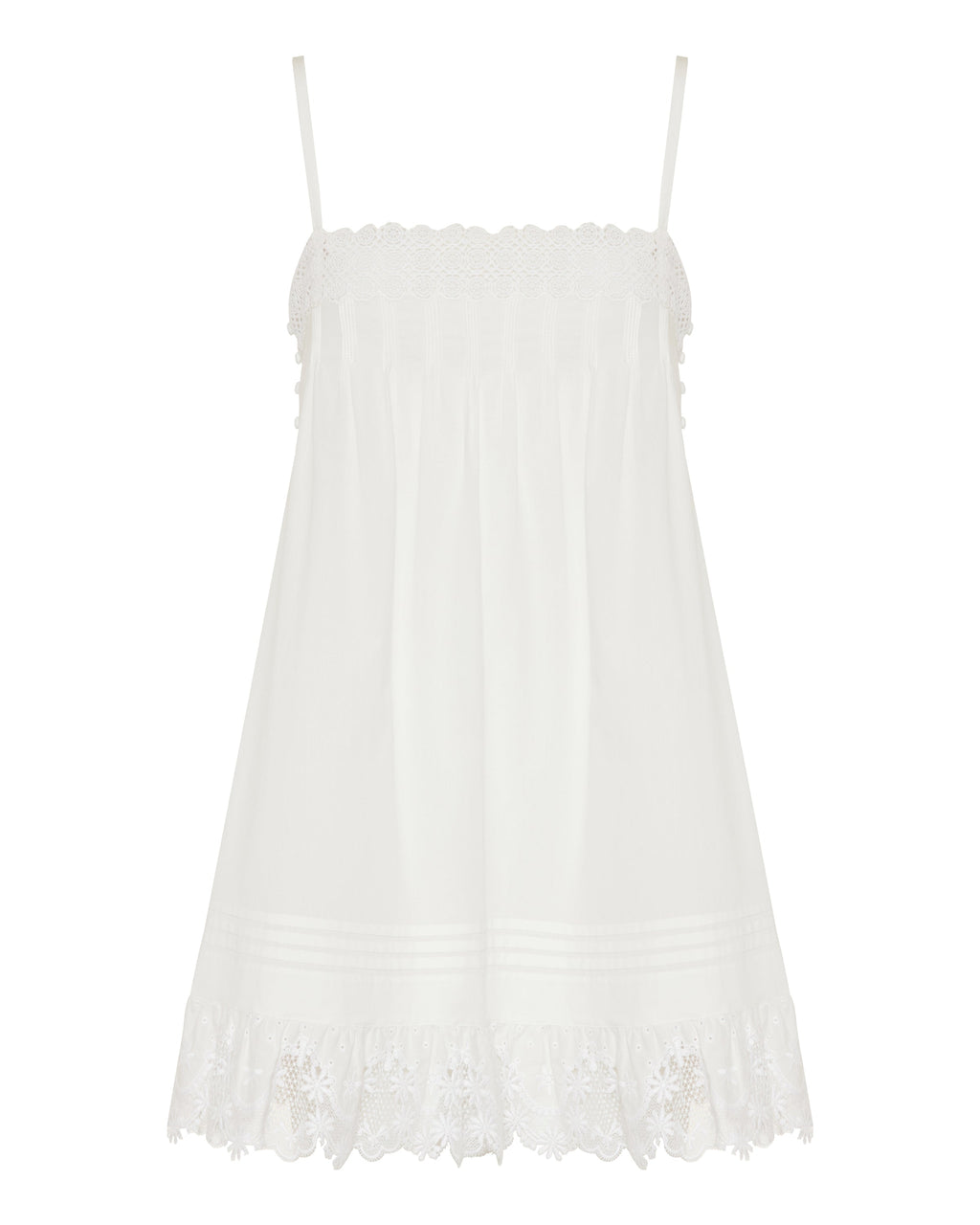Embroidered cotton poplin mini dress
