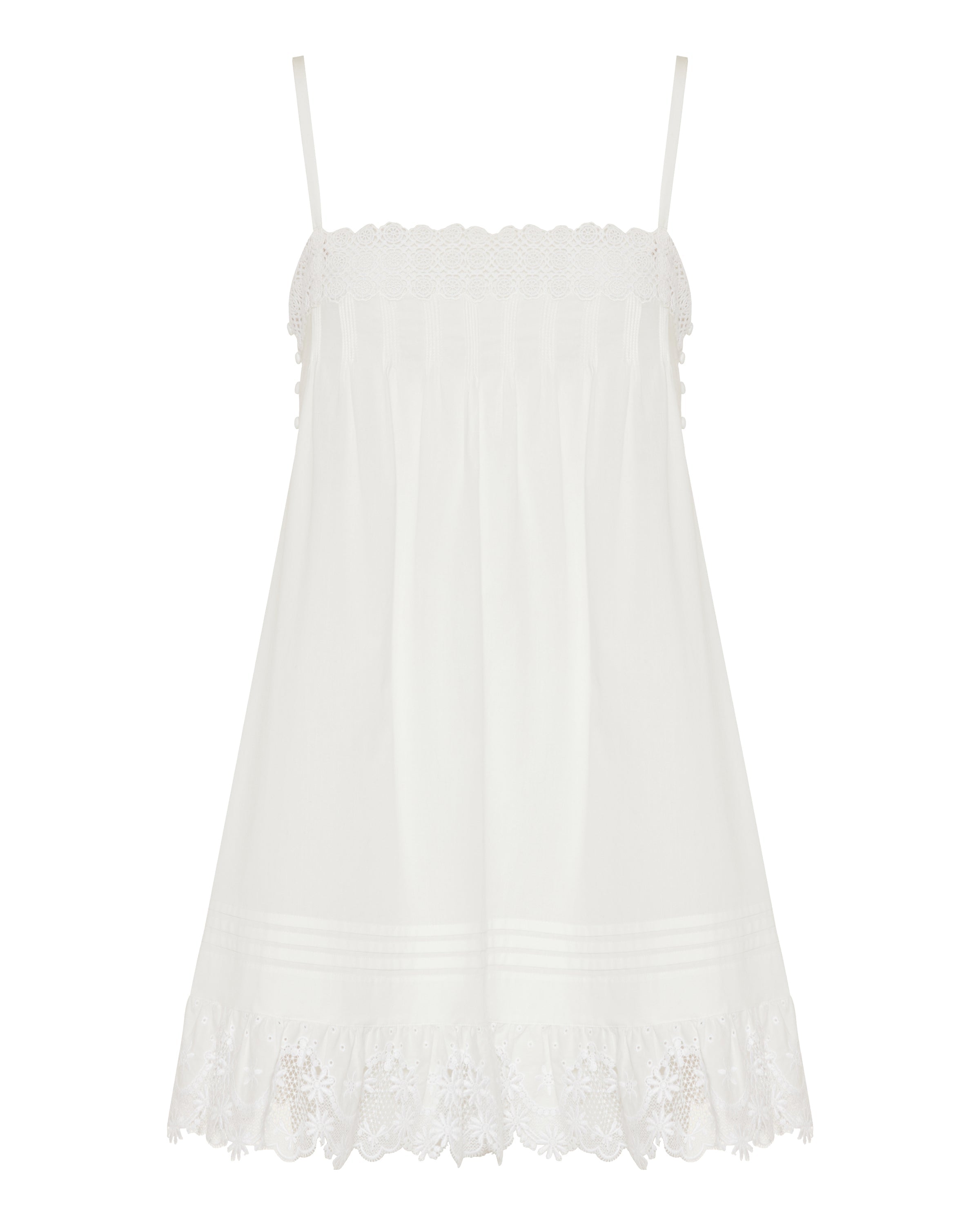 Embroidered cotton poplin mini dress