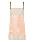 Laced slip dress in silk satin