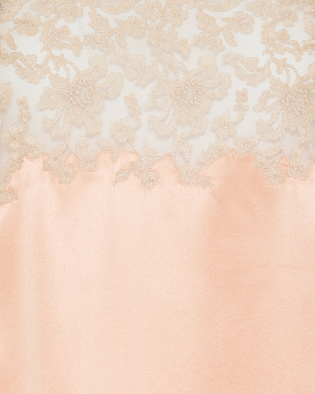 Laced slip dress in silk satin