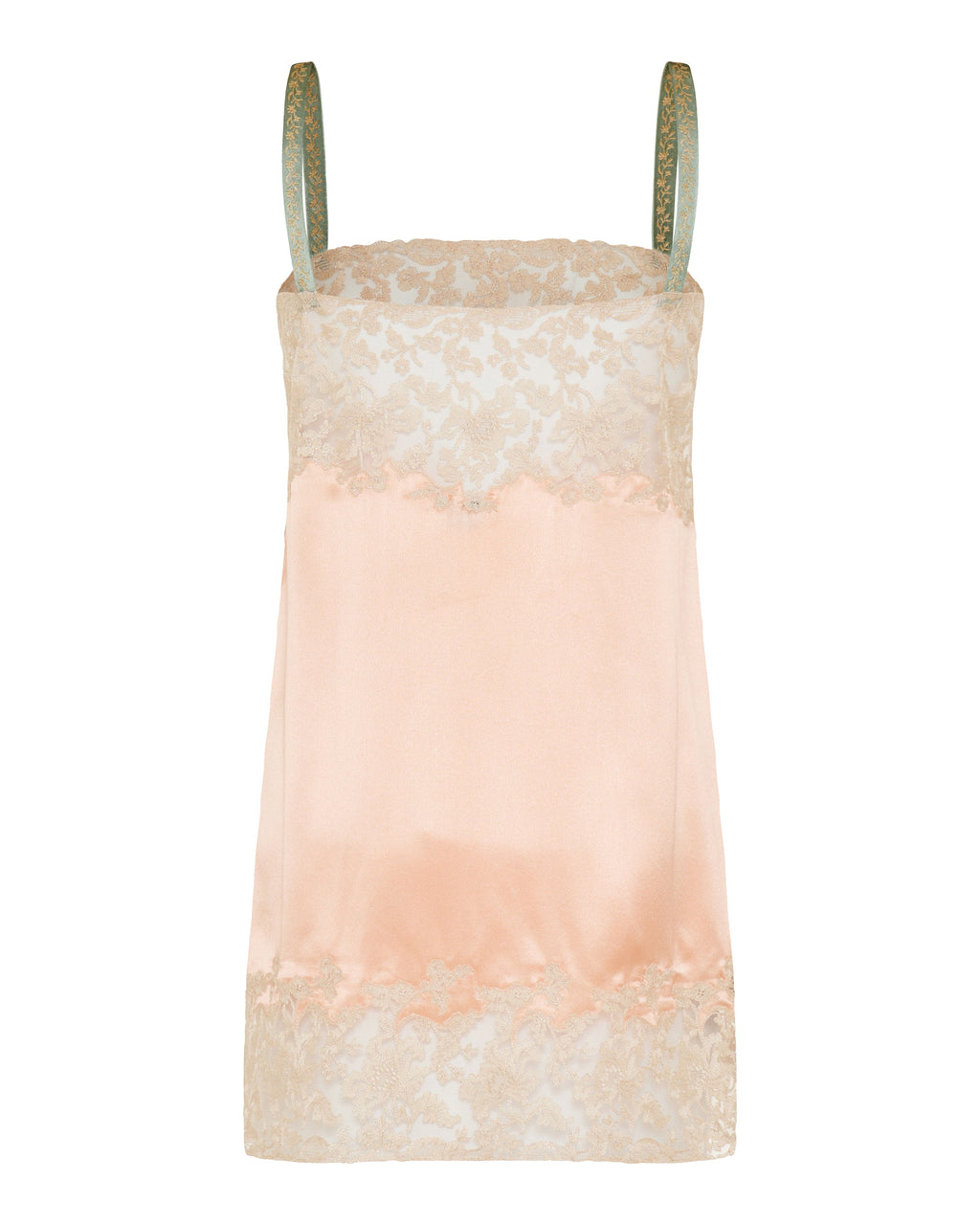 Laced slip dress in silk satin