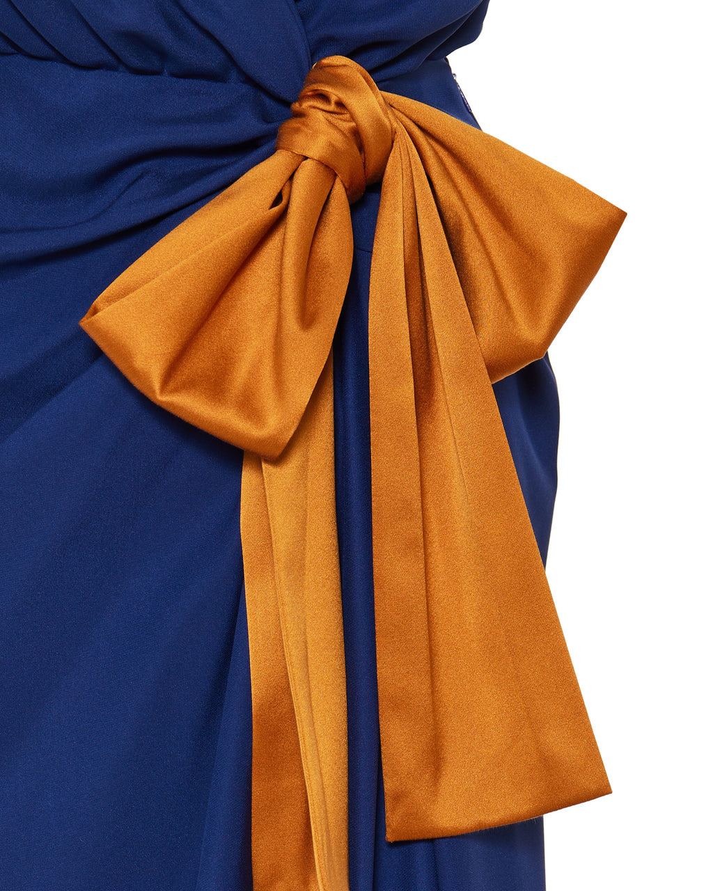 Draped silk satin dress