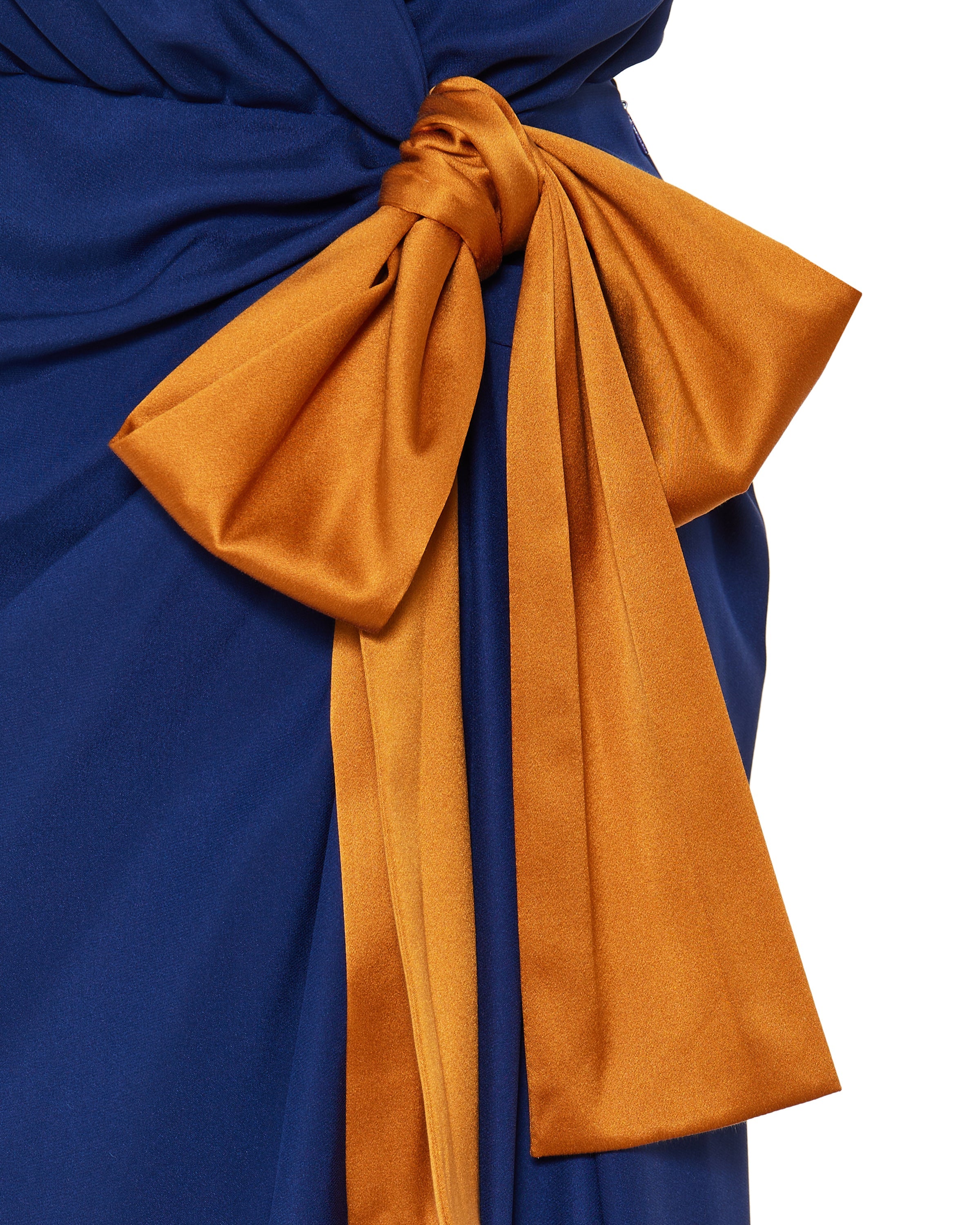Draped silk satin dress