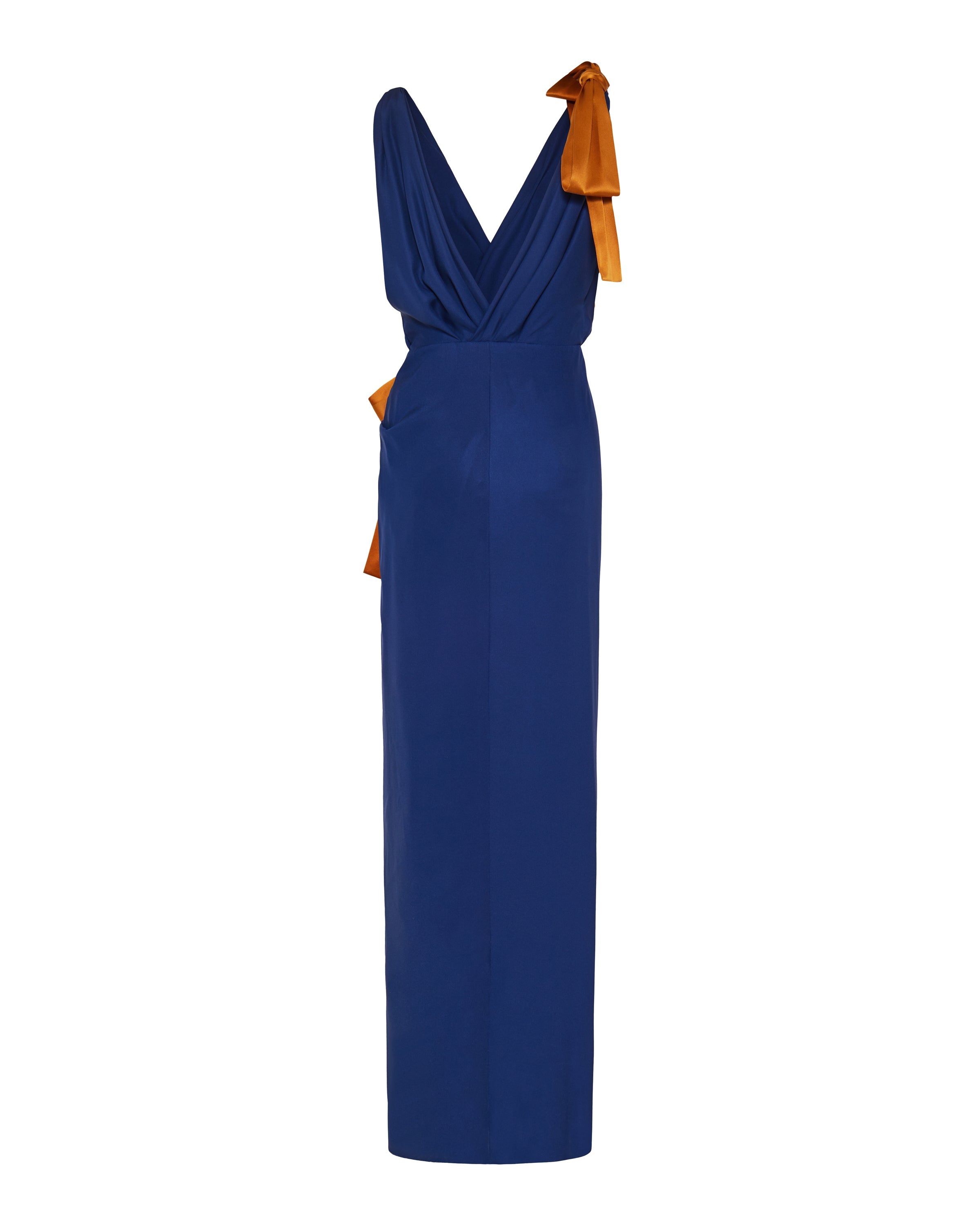 Draped silk satin dress